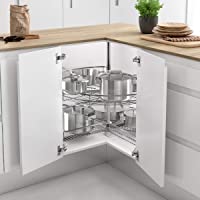 Casaenorden - Kit de 2 bandejas giratorias 270º de Rejilla para Mueble de Cocina esquinero- Diámetro 700mm - Alto 630…